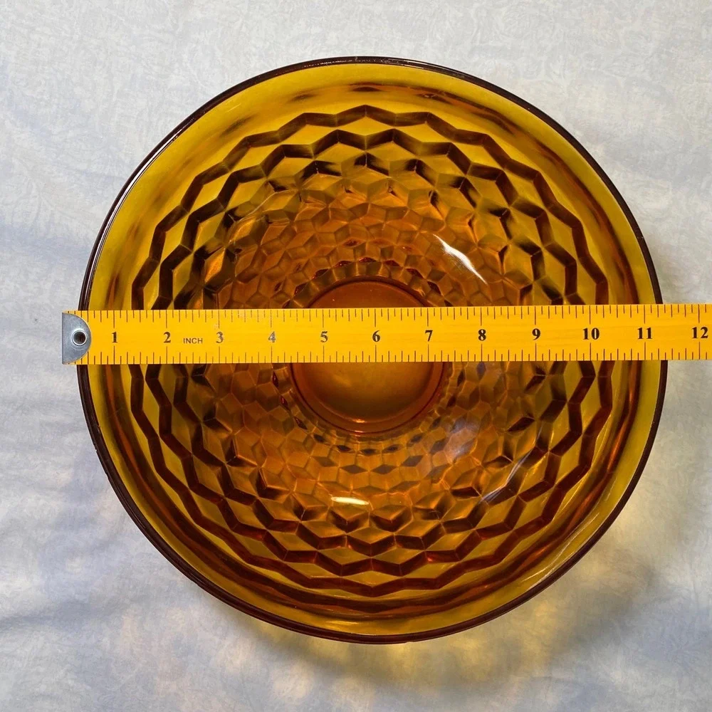 Vintage Amber Glass Bowl 11